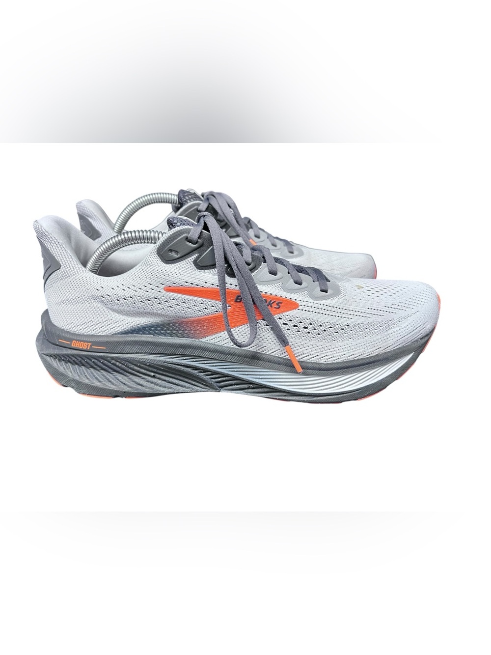 Brooks Men's Ghost 17 running shoes in Oyster Mushroom/Orange/Ebony Sz 11
